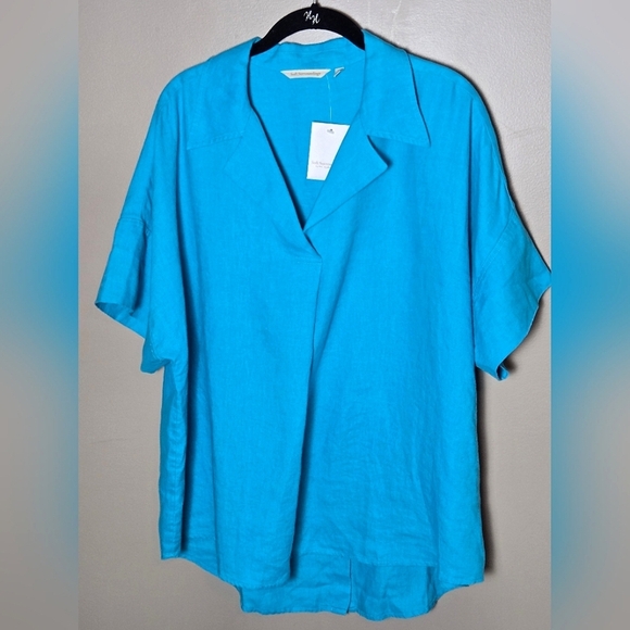 NWT Soft Surroundings 100% Linen Button Back Minimalist Chic Tunic, Size 1X - Picture 1 of 4